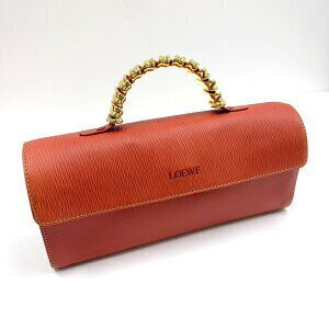 LOEWE Velazquez Handbag Handles Orange Leather